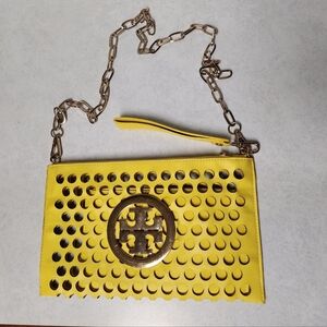 Yellow Perforated Crossbody Bag